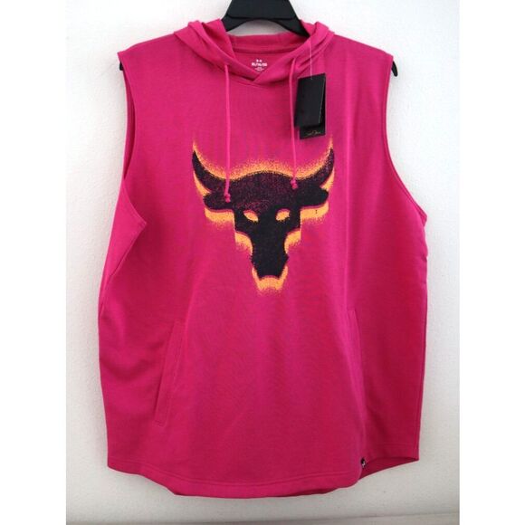 Under Armour 1383302-686 Men Sz XL Pink Project Rock Payoff SL Fleece Hoodie - Picture 1 of 10